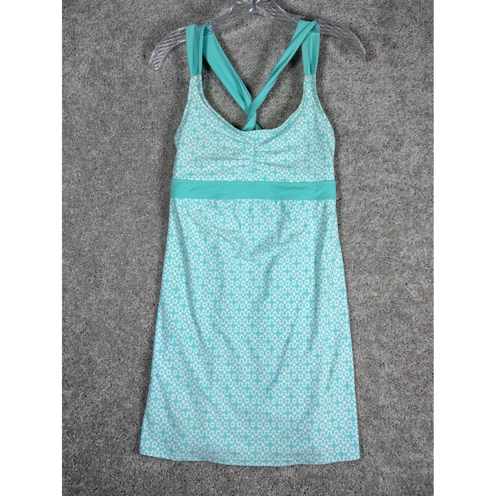 Title Nine Turquoise Geometric Print Athleisure Dress Womens Medium Made In USA